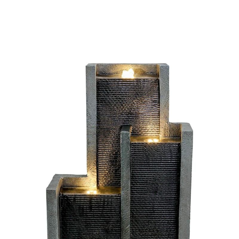 4-Tier Water Fountain w/Lights - 50.7in H Cascading Fountain for Home