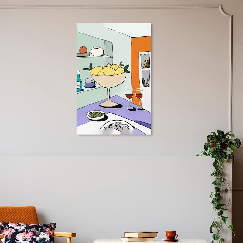 Wynwood Studio Canvas Drinks and Spirits Just Cheers Orange and Light Green Modern & Contemporary Wall Art Canvas Print - 30 x 20