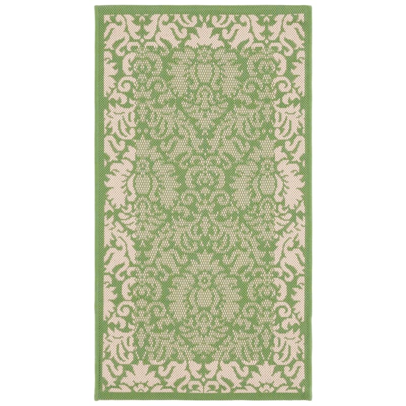 SAFAVIEH Courtyard Peggie Indoor/ Outdoor Patio Backyard Rug - 2' x 3'7" - Olive/Natural