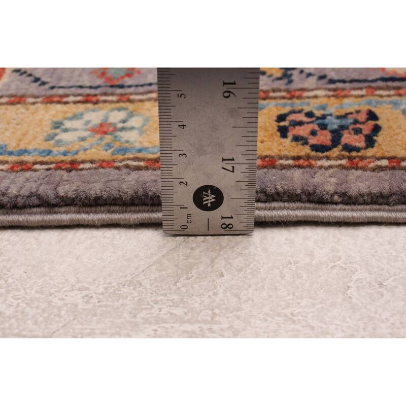 ECARPETGALLERY Hand-knotted Uzbek Ghazni Grey Wool Rug - 4'0 x 5'10