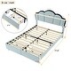 preview thumbnail 20 of 28, Beige Full Upholstered Bed with LED Lights and Drawers