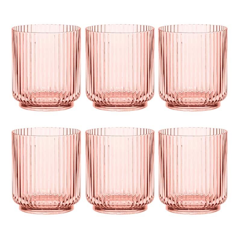 Abode Homewares Mesa Acrylic Drinking Glass - 15 oz - Set of 6 - Pink