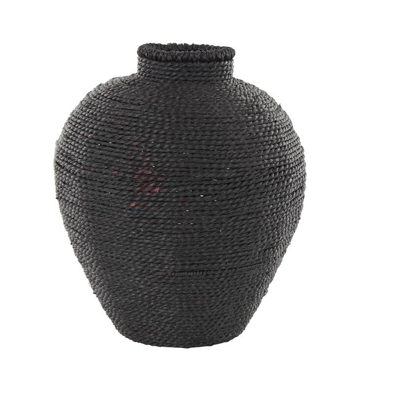 Black Metal Handmade Wrapped Pot Decorative Vase
