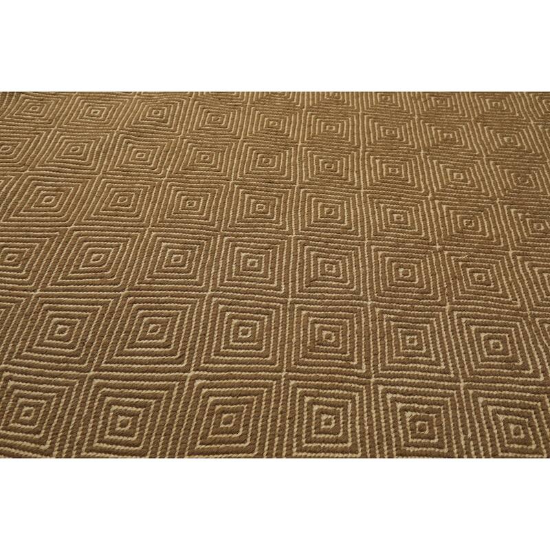 8x10 Hand Woven Wool Gold Kilim Modern & Contemporary Flatweave Rug - 8' x 10'