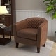 preview thumbnail 7 of 90, Axia Barrel PU Leather Accent Chair with Nailhead Trim