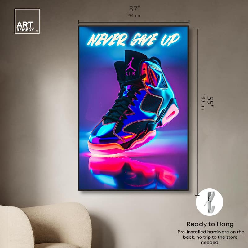 Cool Glow Sneaker Hype Canvas by Art Remedy