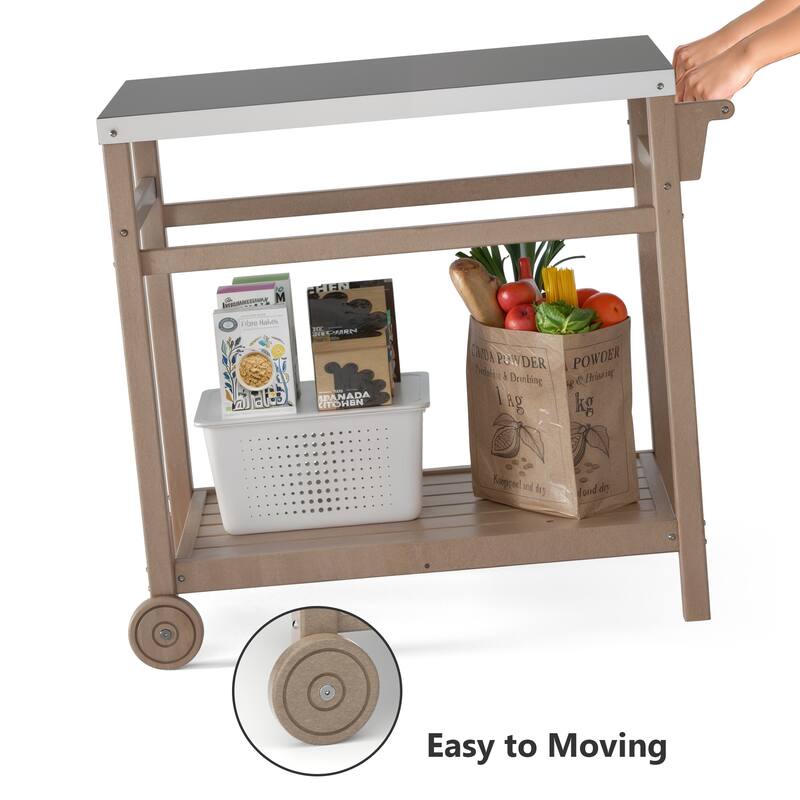 Multi-functional Outdoor Cart: Ideal for Pizza Ovens, Grilling, and Dining -RV carts