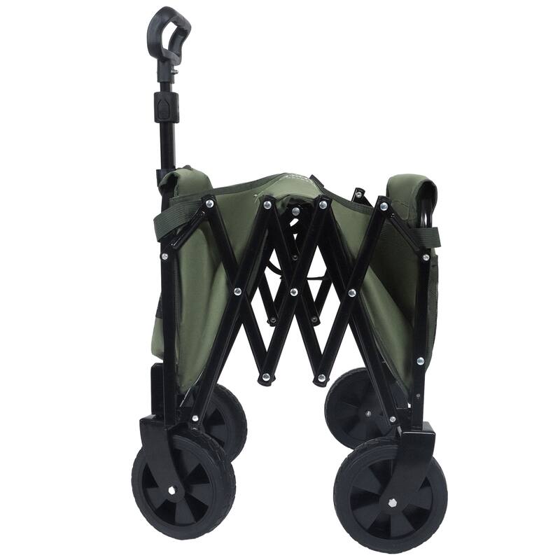 Expandable Dual-Layer Utility Wagon With 100% Extra Space - Grocery Cart For Camping,Supports 225lbs