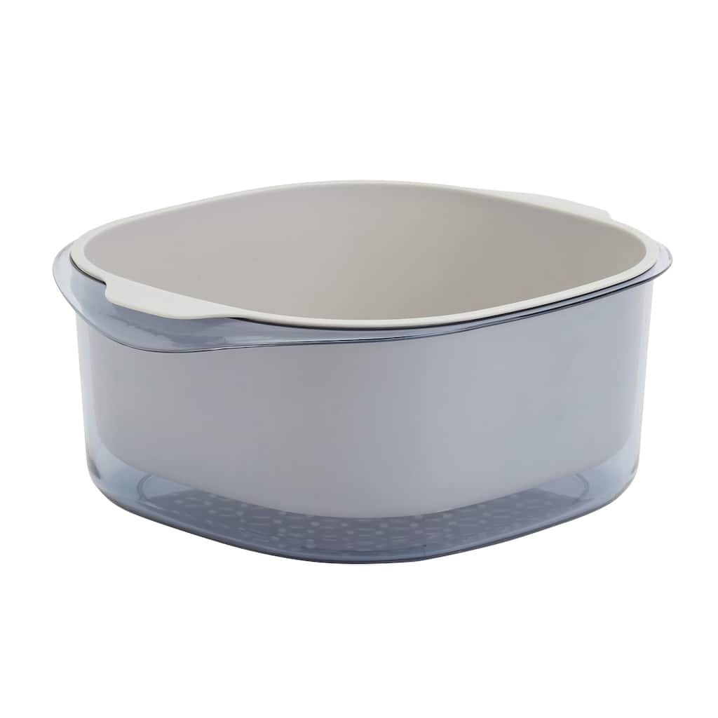 2 Piece Double Layer Colander Set, Gray