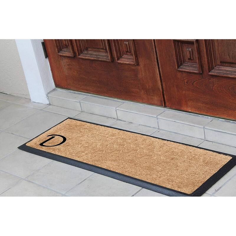 Rubber/Coir Molded Lucida 16-inch x 48-inch Monogrammed Doormat