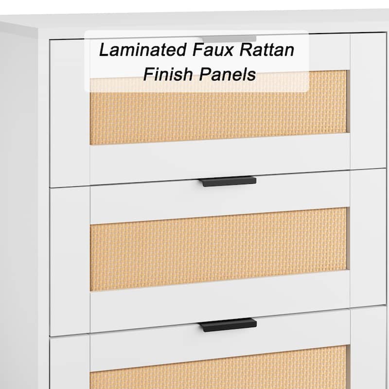 9 Drawers Rattan Chest Of Dresser Storage Tower Cabinet