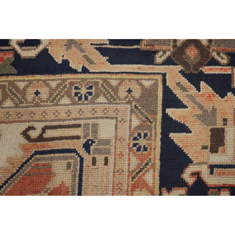 Garden Design Bakhtiari Persian Vintage Rug Handmade Peach Wool Carpet - 6'9"x 10'4"