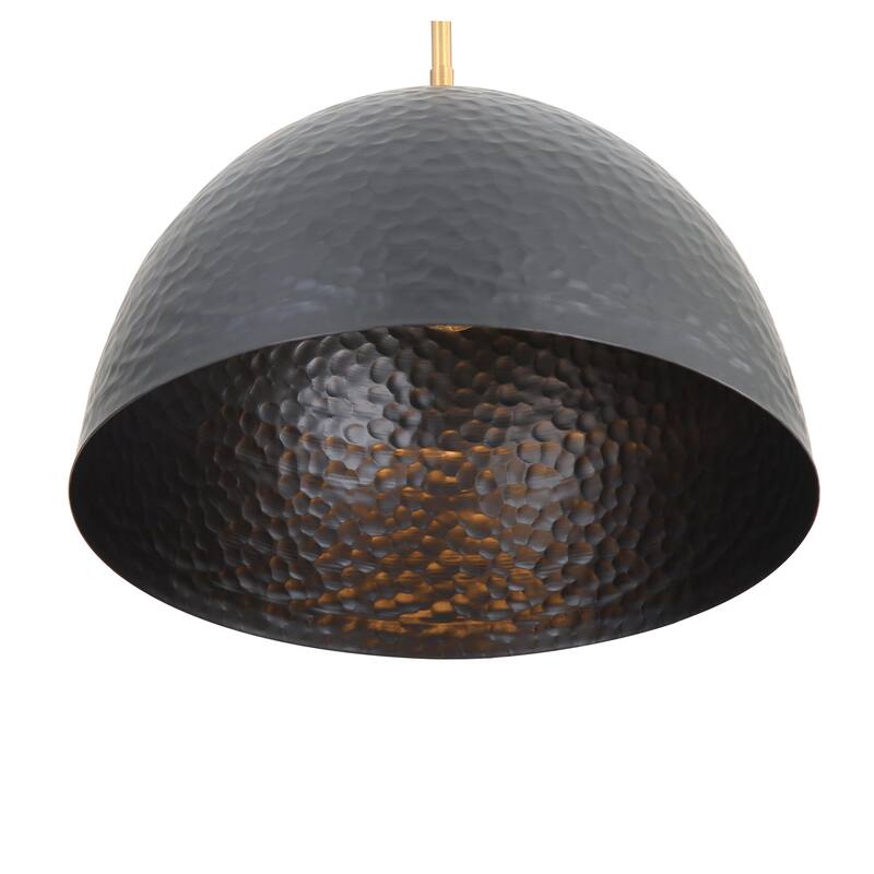 Golden Lighting Shepard 1-light Pendant in Modern Brass and Matte Black shade - Large Pendant