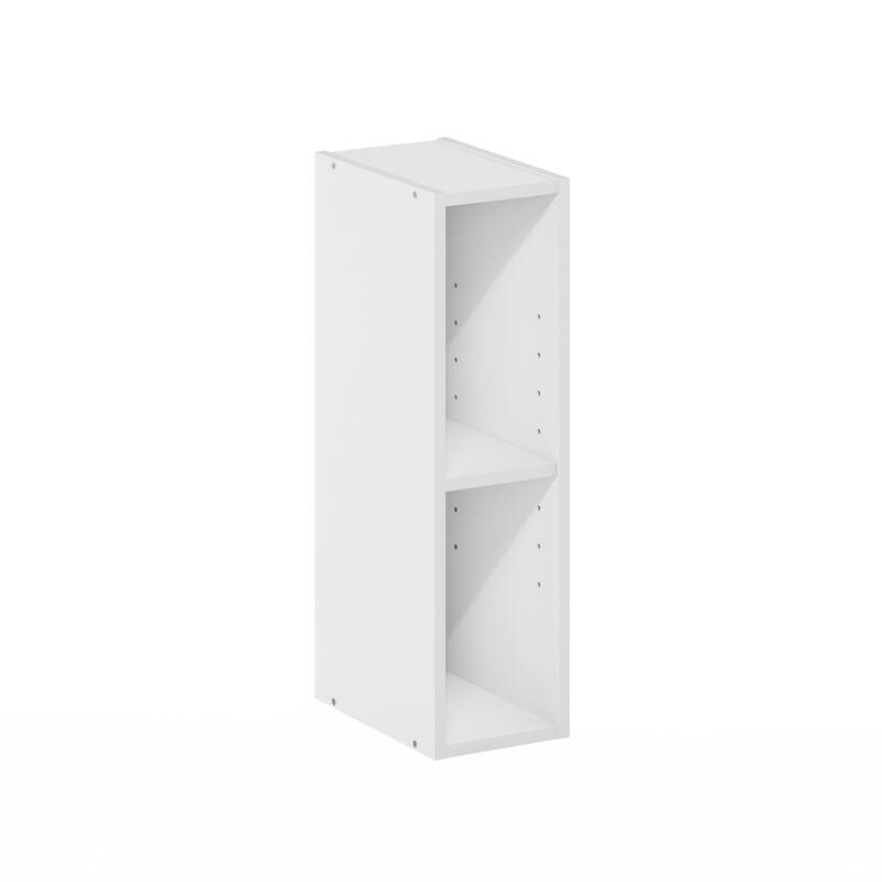 21.18 in. Tall White Wood 2-Shelf Bookcase