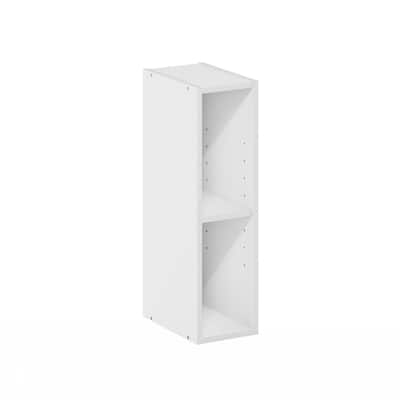 21.18 in. Tall White Wood 2-Shelf Bookcase