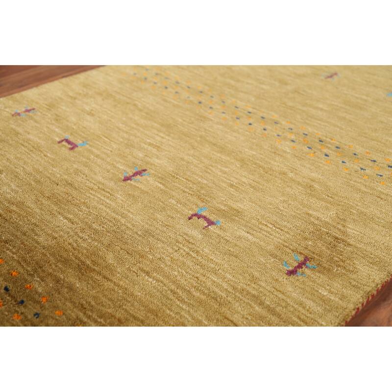 Little Animals Gabbeh Indian Accent Rug Hand-Knotted Wool Carpet - 2'11"x 5'3"
