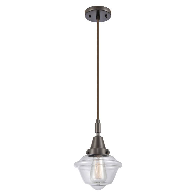 Innovations Lighting Downtown Urban - Caden Oxford - 1 Light 7" Cord Hung Mini Pendant - Clear Shade/Oil Rubbed Bronze