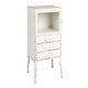 preview thumbnail 1 of 32, Sleek Metal Cabinet Storage with 3 Drawers Distressed White