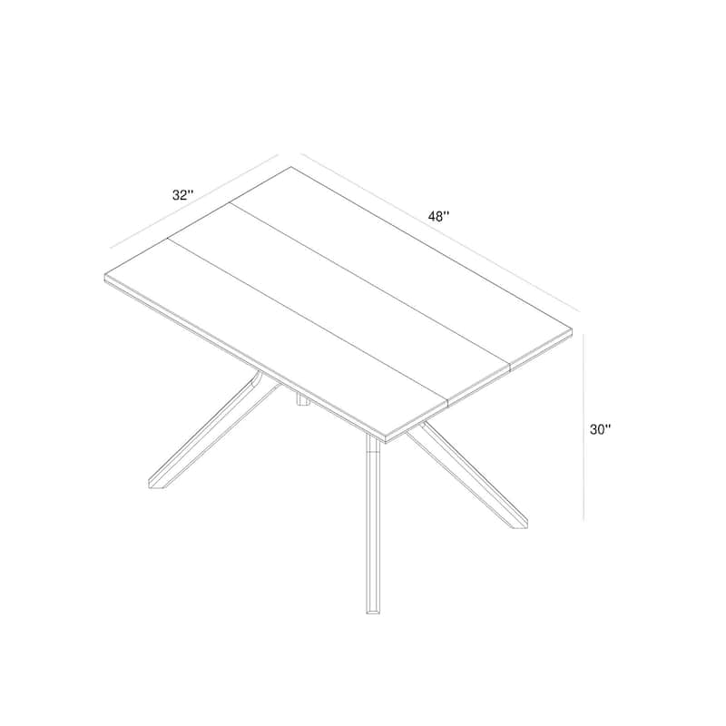 Plank and Beam Verso Rectangular Solid Wood Dining Table - 48"