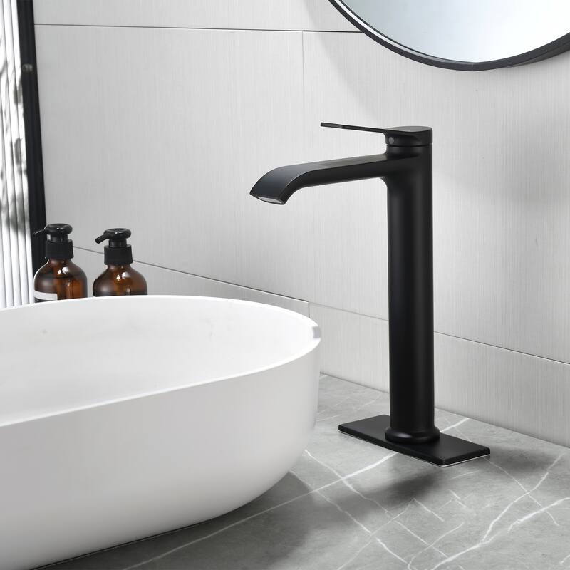 10.9"H Solid Brass Single-handle Bathroom Sink Faucet