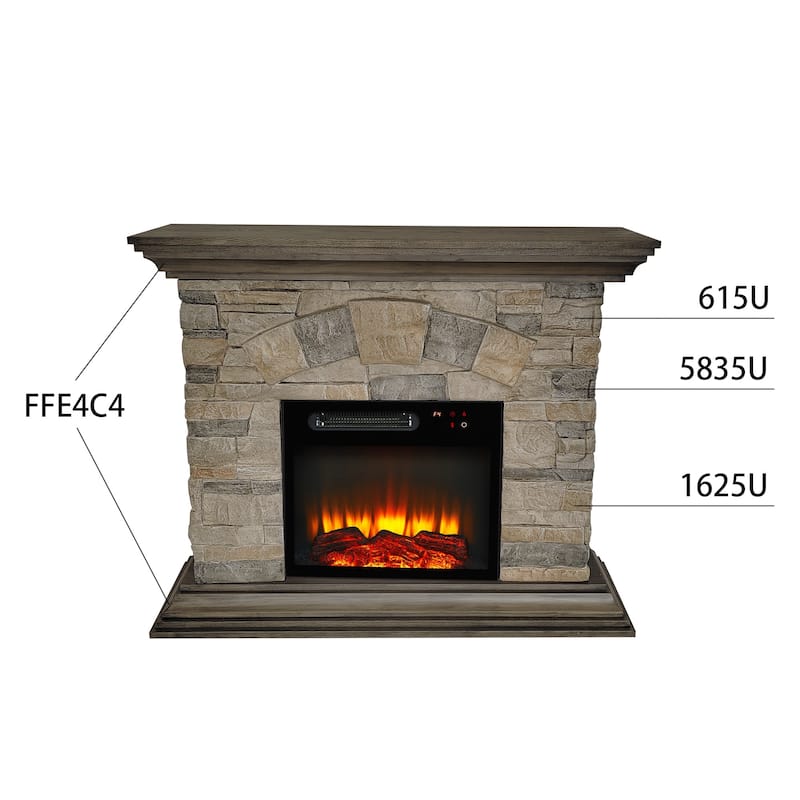 40 in. Faux Stone Freestanding Electric Fireplace - 40" in Width