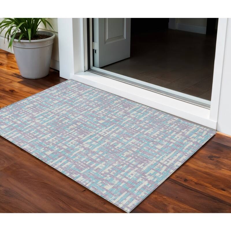 HomeRoots Abstract Transitional Rectangle Outdoor Rug - 3' x 5'