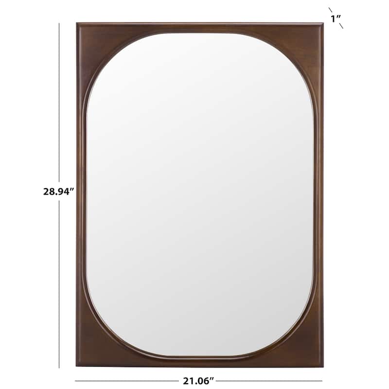 SAFAVIEH Home Zola -21 x 29-inch, Rubberwood/Mdf/Glass, Mirror - 21"W x 1"D x 29"H