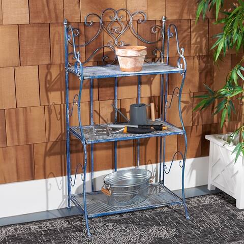 SAFAVIEH Torus Victorian Iron 3-Tier Outdoor Shelf - 22 in. W x 14 in. D x 43 in. H