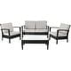 preview thumbnail 2 of 2, SAFAVIEH Outdoor Living Cushioned Brown Glass Top 4-piece Patio Set