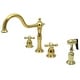 preview thumbnail 16 of 30, Kingston Brass Heritage 8-Inch Widespread Kitchen Faucet with Brass Sprayer