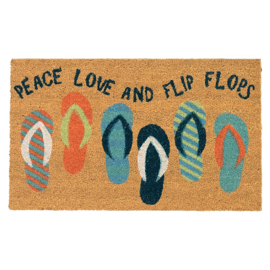 Liora Manne Natura Flip Flops Outdoor Mat Cool 24"x36" - 2'x3'