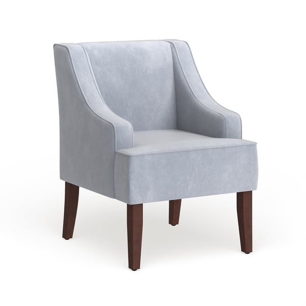 slide 2 of 15, Porch & Den Lyric Dove Grey Velvet Swoop Arm Accent Chair Dove Grey