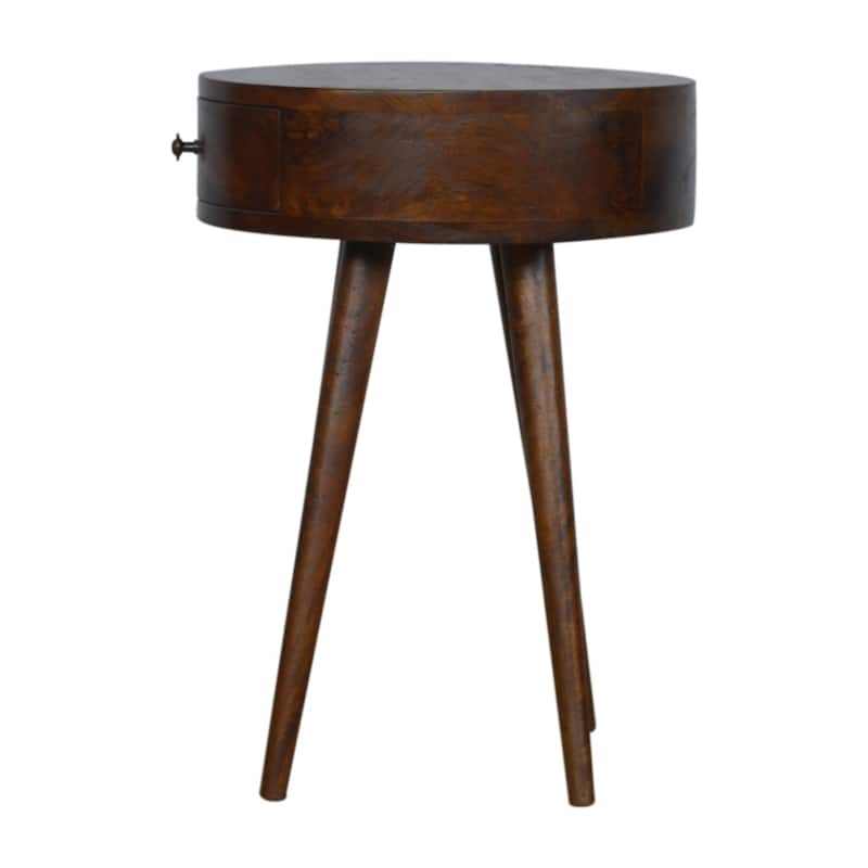 Artisan Furniture Solid Wood Nordic Chestnut Circular Nightstand