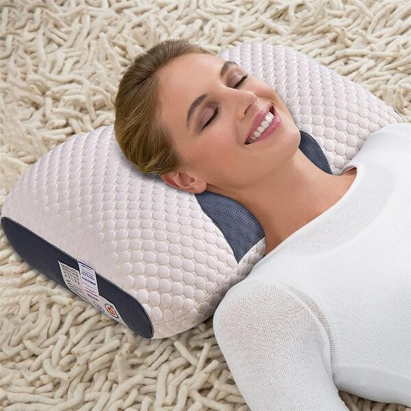 Set of 4 Ergonomic Cervical Neck Pillows, Orthopedic Contour