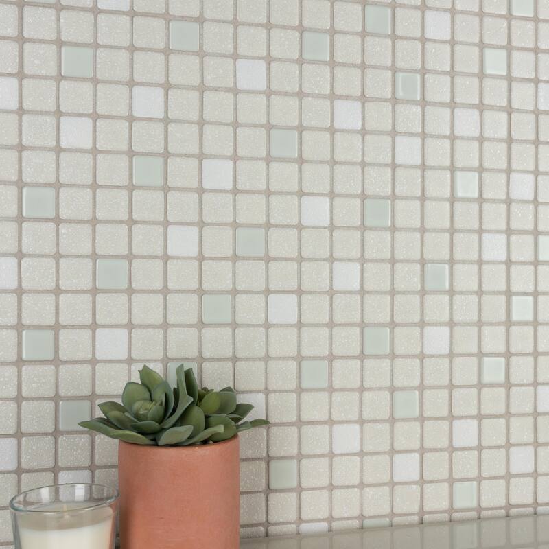 Merola Tile Crystalline Square Pistachio 12" x 12" Porcelain Floor and Wall Tile