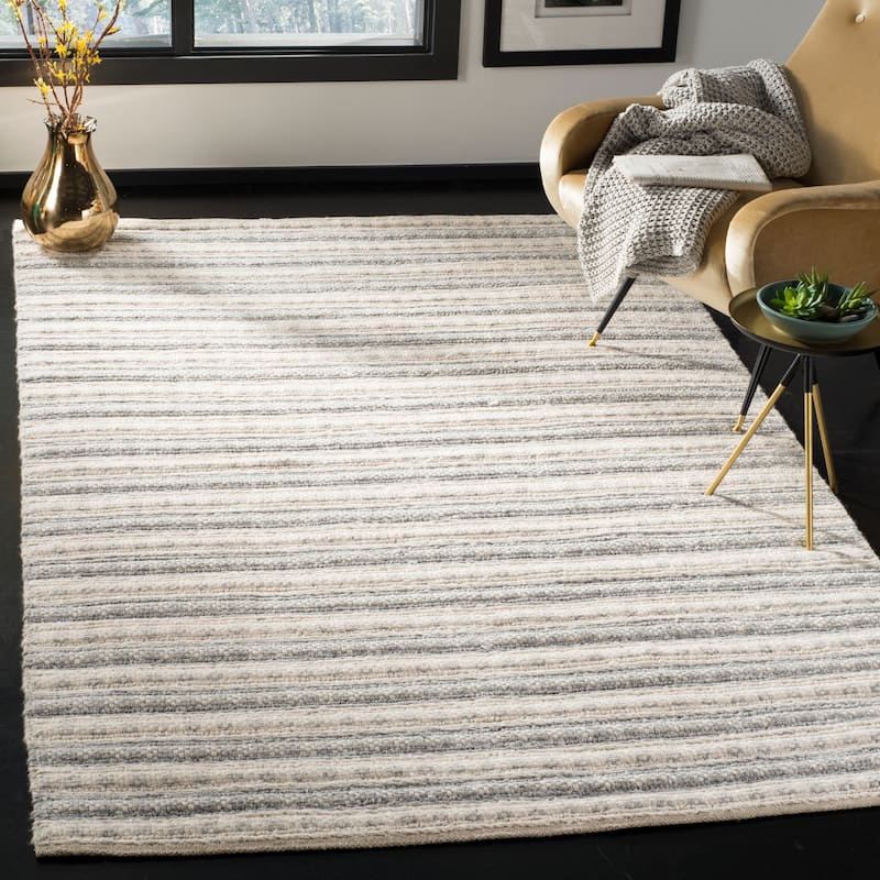 SAFAVIEH Handmade Natura Begum Wool Rug - 3' x 5' - Grey/Ivory