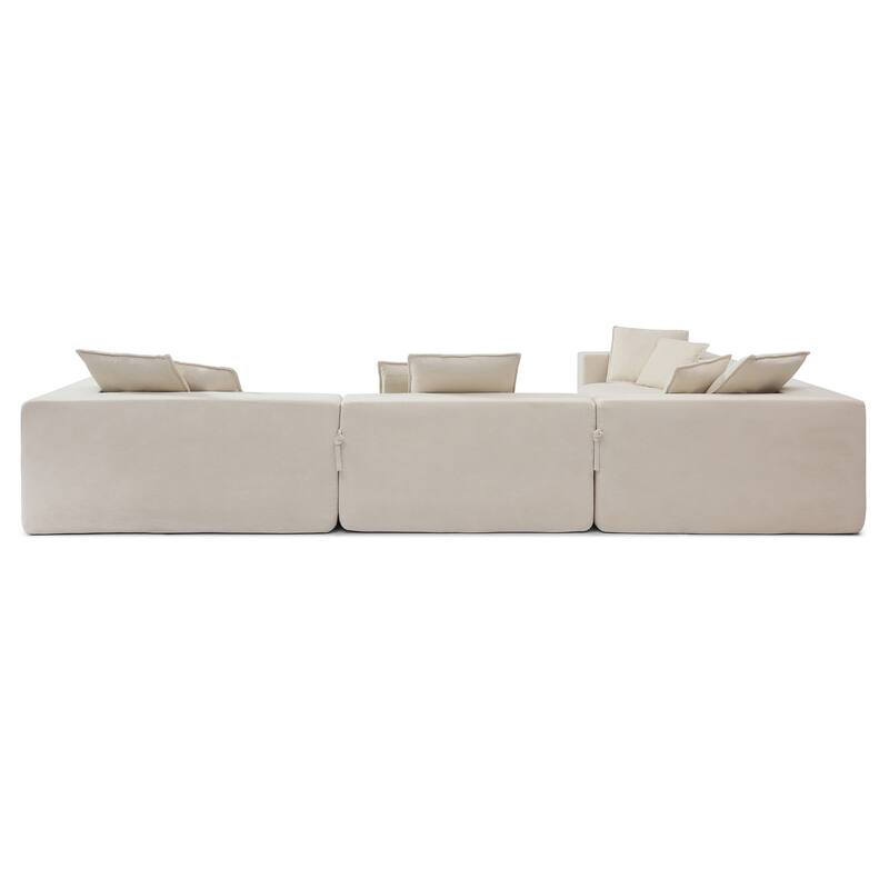 Oversize Modern Deep Seat Modular Cloud Sectional Couch with L-Shape Chaise