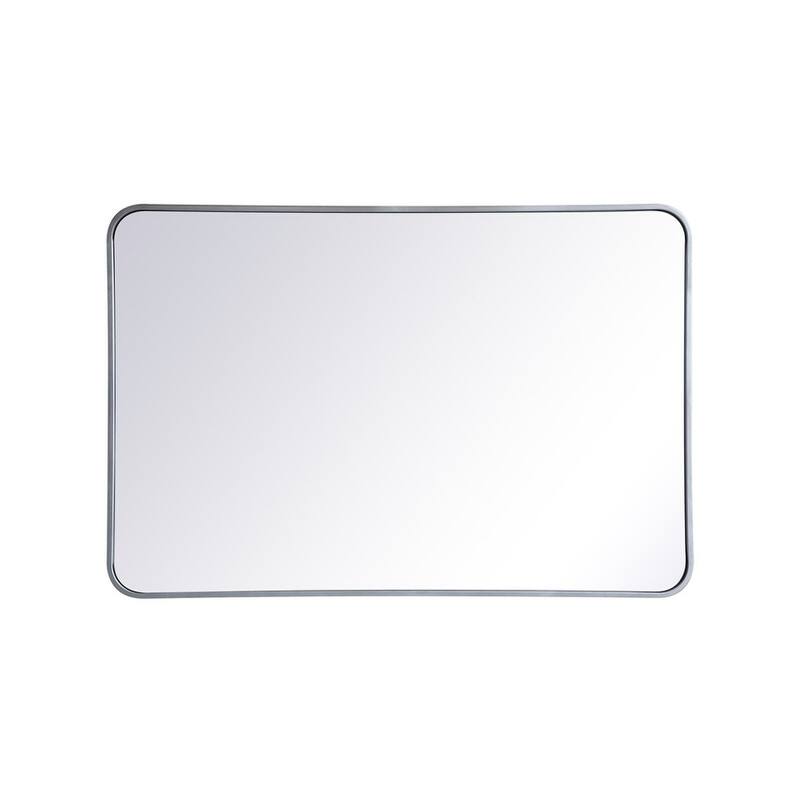 Ezra Soft Corner Metal Rectangular Mirror - 27" x 40" - Silver