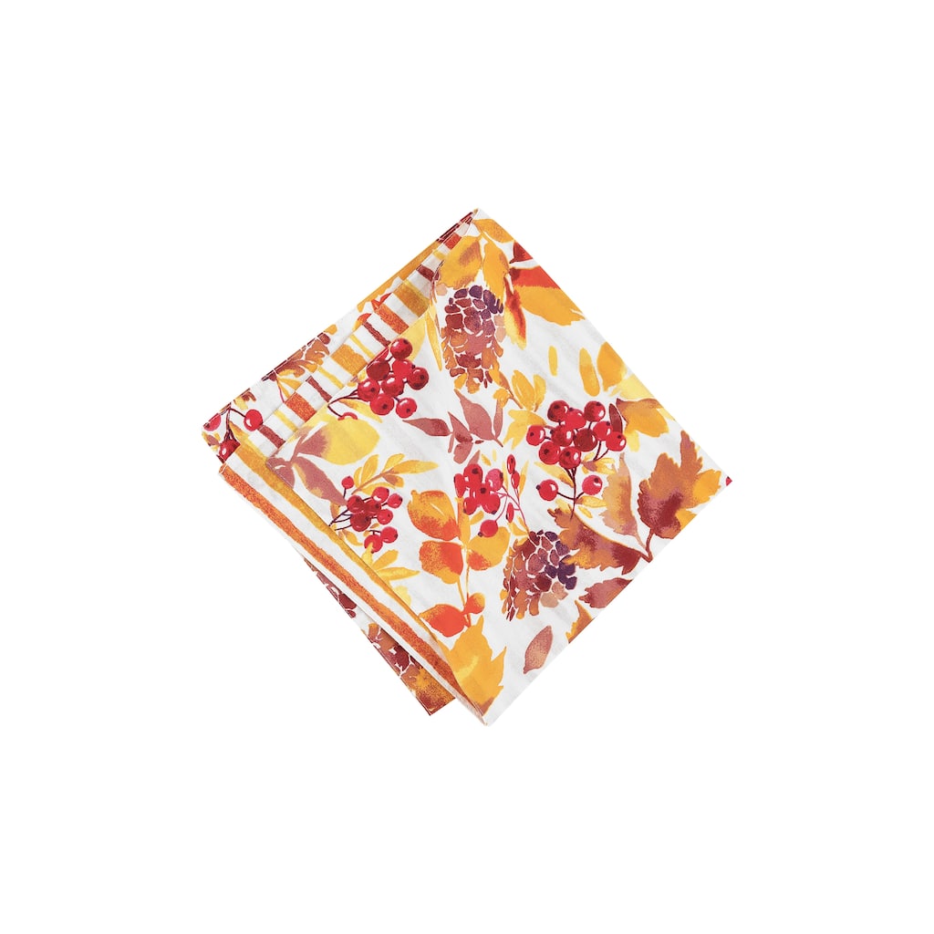 Cordelia Reversible Fall Leaves Watercolor Napkin Set of 6
