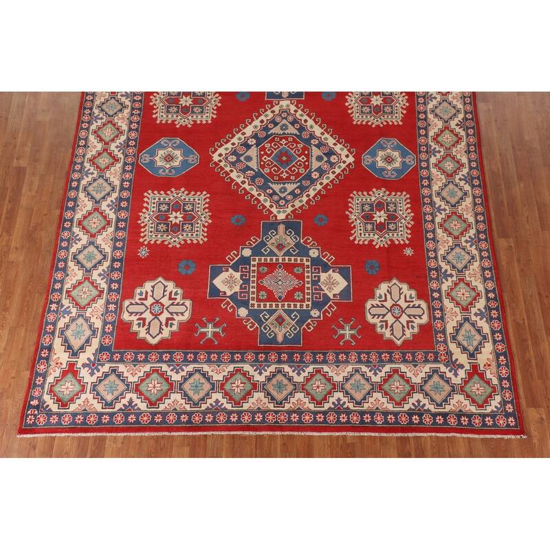 Red Kazak Rug Hand-Knotted Living Room Wool Carpet - 8'3"x 11'0"
