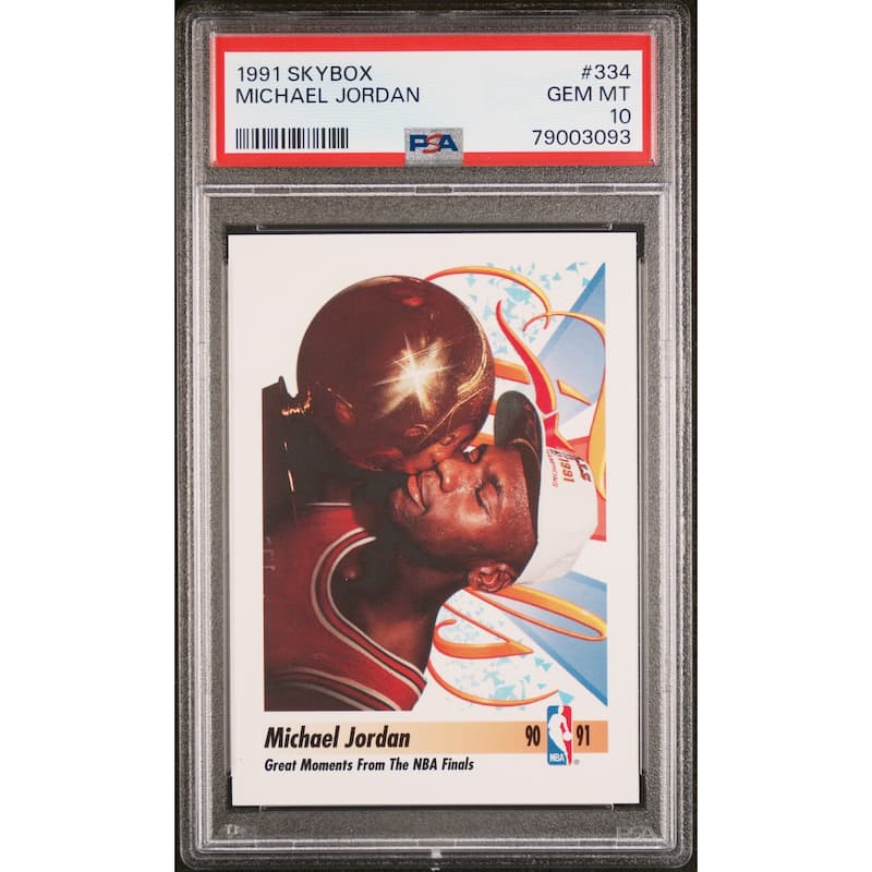 Michael Jordan 1991 Upper Deck Skybox Basketball Card #334 Graded PSA 10 - 8'6" x 11'6"