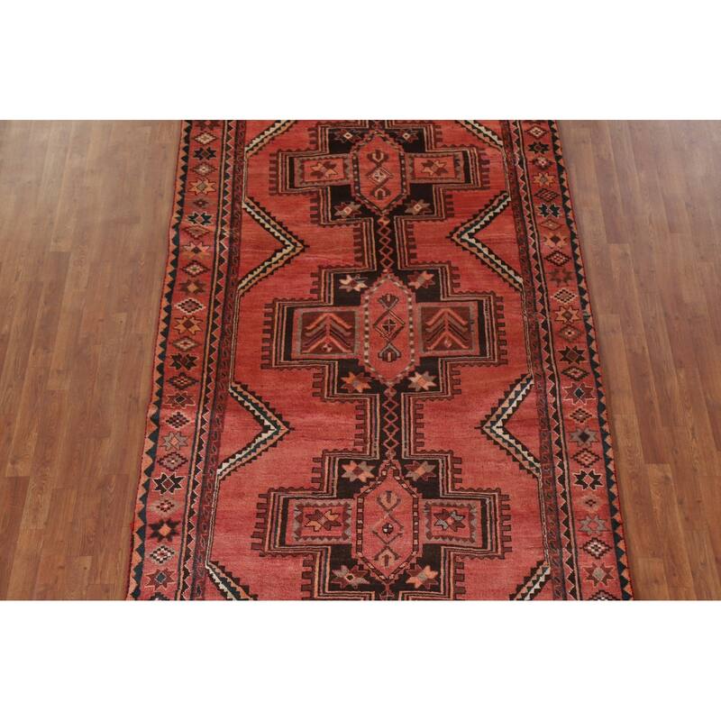 Hand Knotted Oriental 100% Wool Carpet Traditional Tribal Red Lori Area Rug - 11' 11'' X 5' 5''