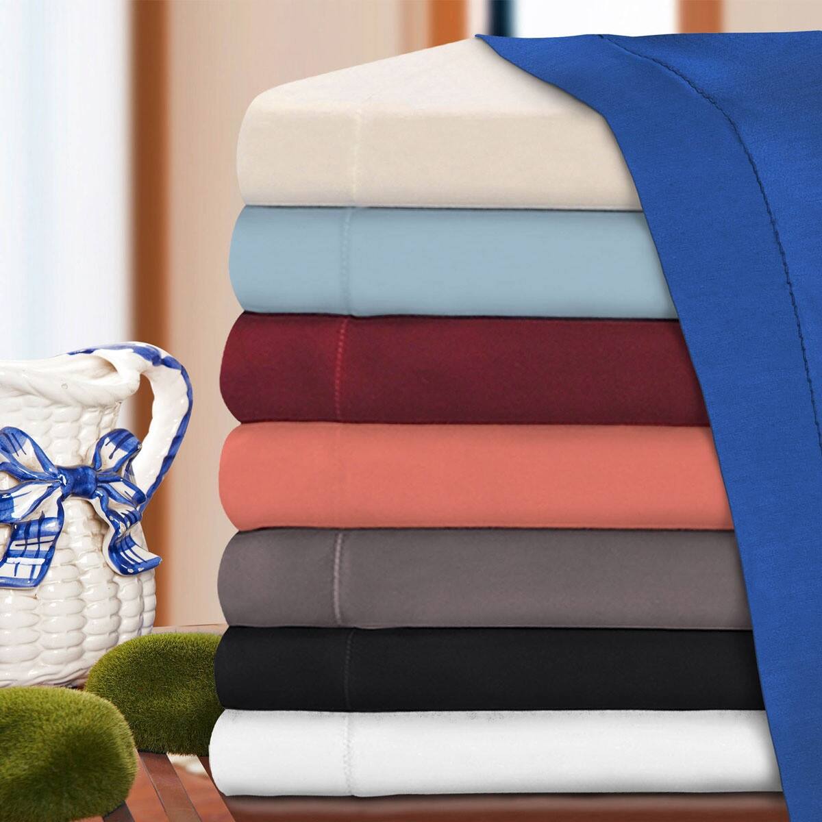 HomeRoots Coral King Cotton Blend 300 Thread Count Washable Duvet Cover