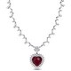 preview thumbnail 1 of 2, Miadora Sterling Silver 47ct TGW Red and White Cubic Zirconia Heart Halo Station Necklace - 18 inch x 24 mm x 10 mm