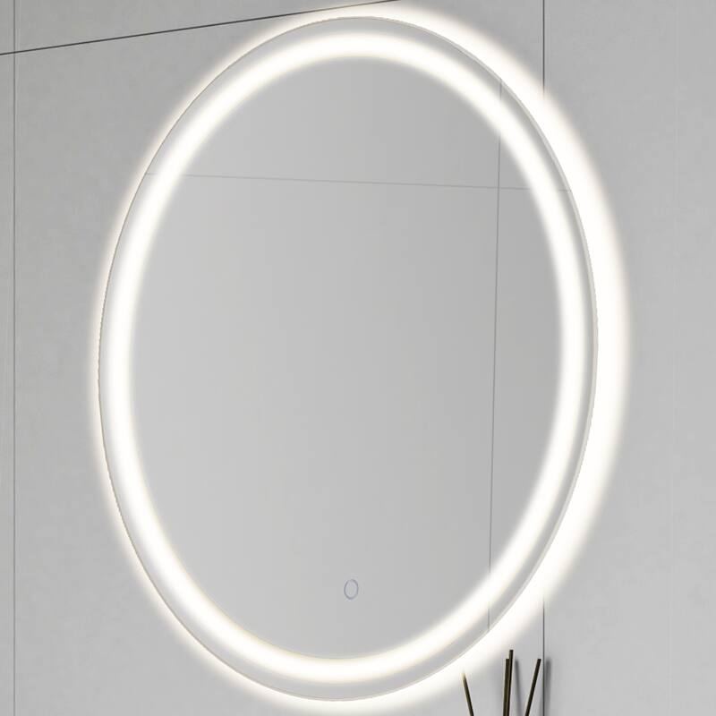 Remy 27" Frameless Anti-Fog Front/Back-lit Tri-color LED Bathroom Vanity Mirror with Smart Touch Control - by JONATHAN Y