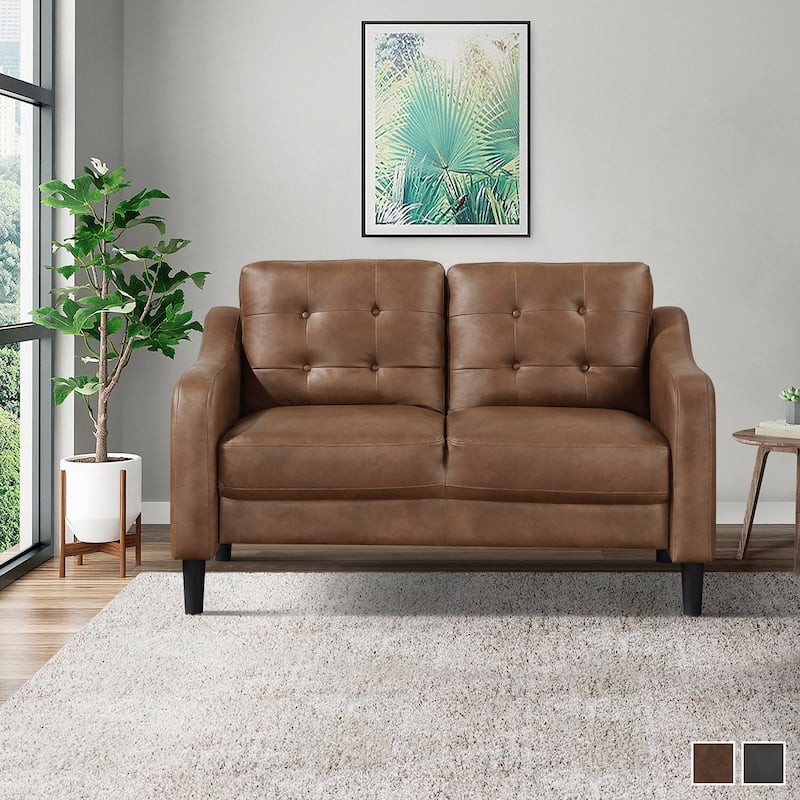 Reagan Polished Microfiber Living Room Loveseat