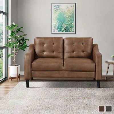 Reagan Polished Microfiber Living Room Loveseat