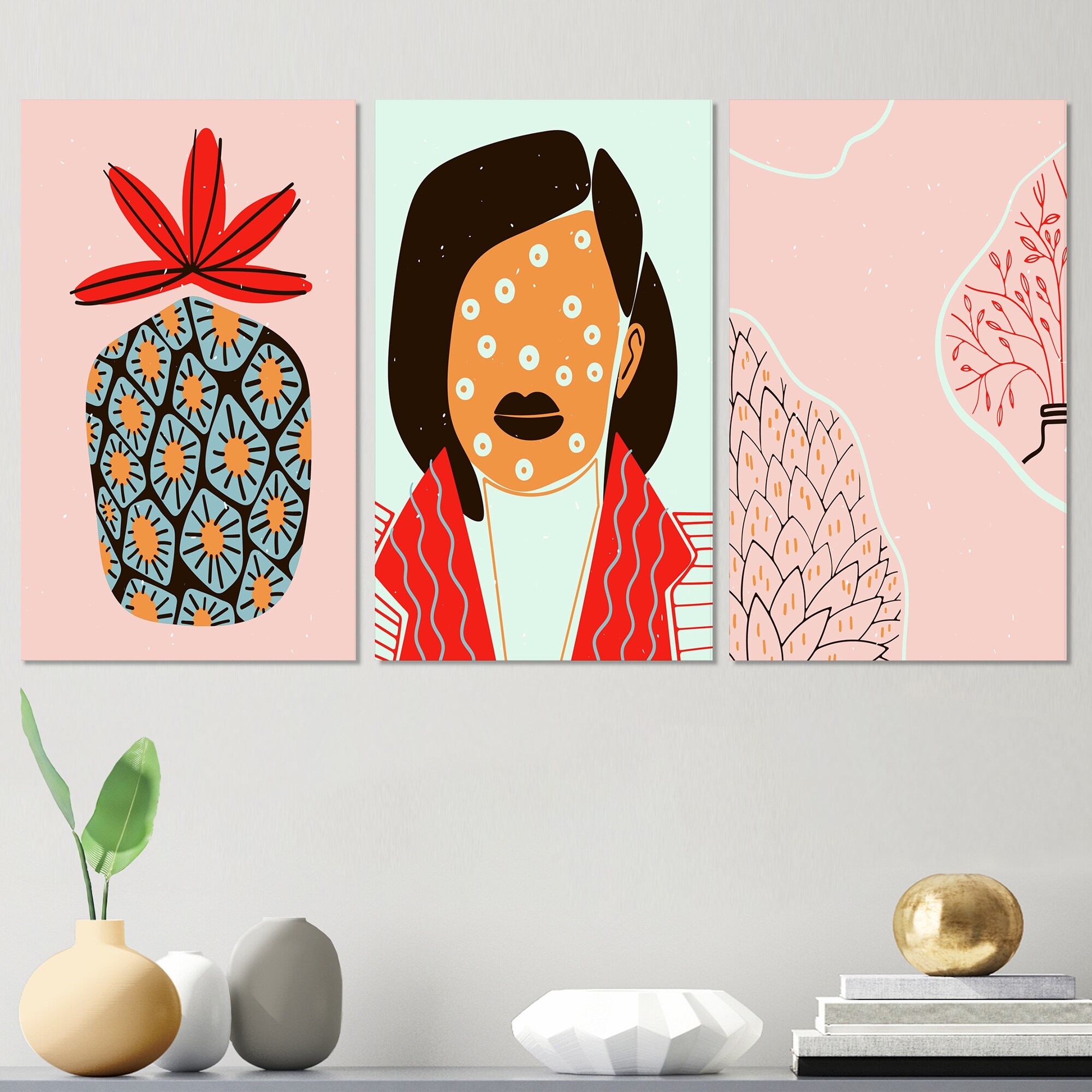 Designart Minimalist Fashion Abstract I - Contemporary Modern Art Print for Stylish Home Decor-image