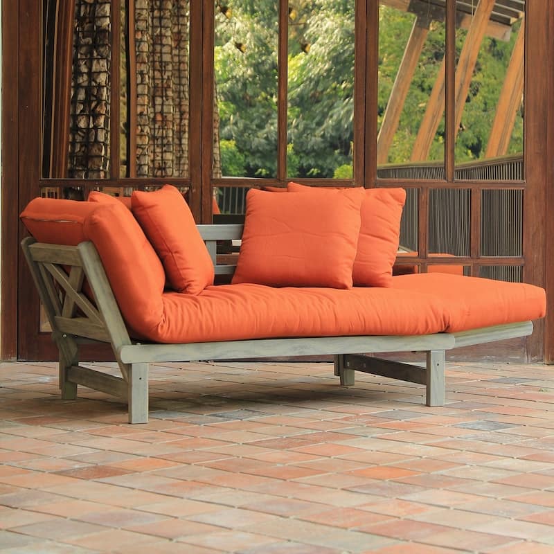 Cambridge Casual West Lake Convertible Wood Outdoor Sofa Daybed