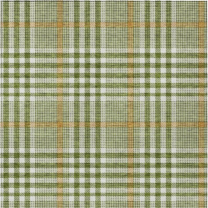 HomeRoots Plaid Transitional Rectangle Outdoor Rug